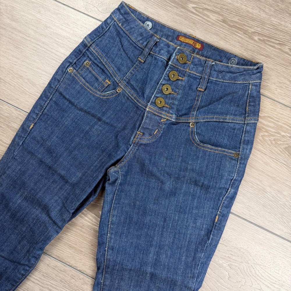 Zanadi Womens Jeans High Rise Button Fly Skinny Blue Size 7